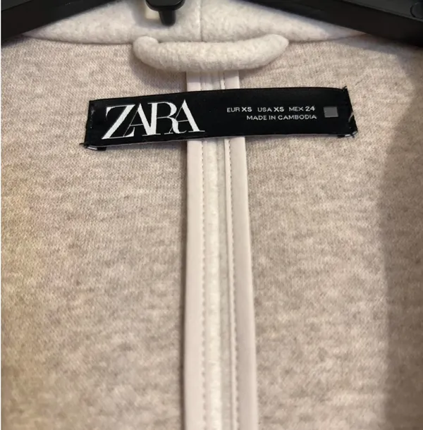 Zara Hooded Belted Cream Coat - Image 2
