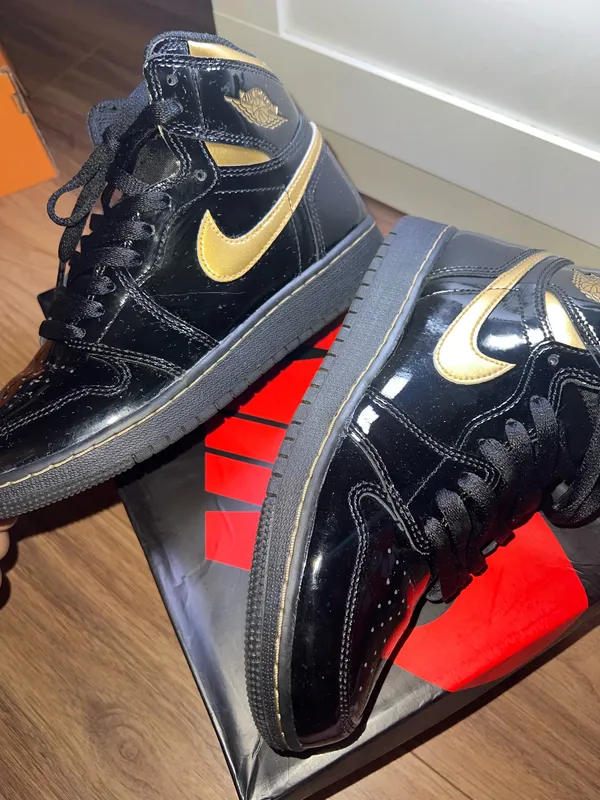 Nike Jordan Air Jordan 1 Retro High OG GS “Black Metallic Gold” - Image 6