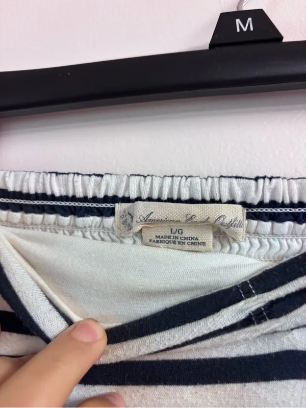 American Eagle Y2K Striped Navy and White Tube Dress - Image 4
