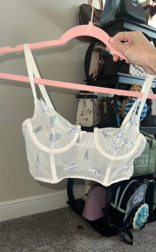 Boutique White Butterfly Corset Top - Image 2