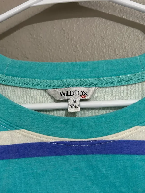 Wildfox Blue Striped Pullover Sweater & Shorts Loungewear Set Womens Size Medium - Image 9