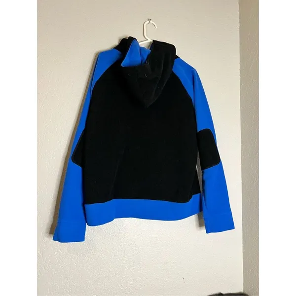 Patagonia Hoodie Sweater Womens Blue Fuzzy Fleece Pullover Outdoors Hoodie L - Image 3