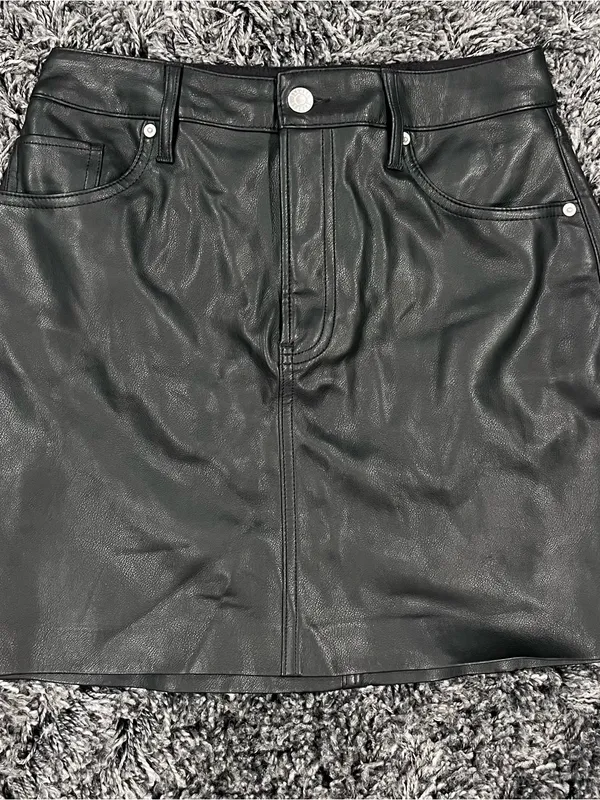 🌸Express Black Faux Leather Mini Skirt Size 2🌸 - Image 2
