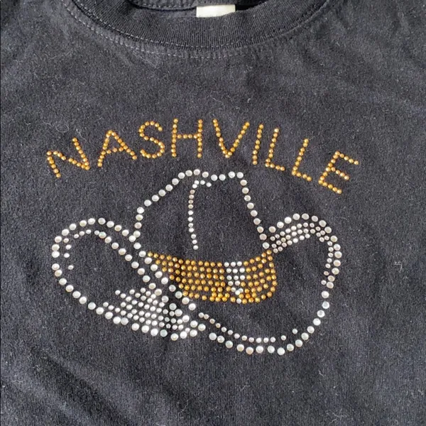 Nashville Rhinestone T Shirt Black - Image 2