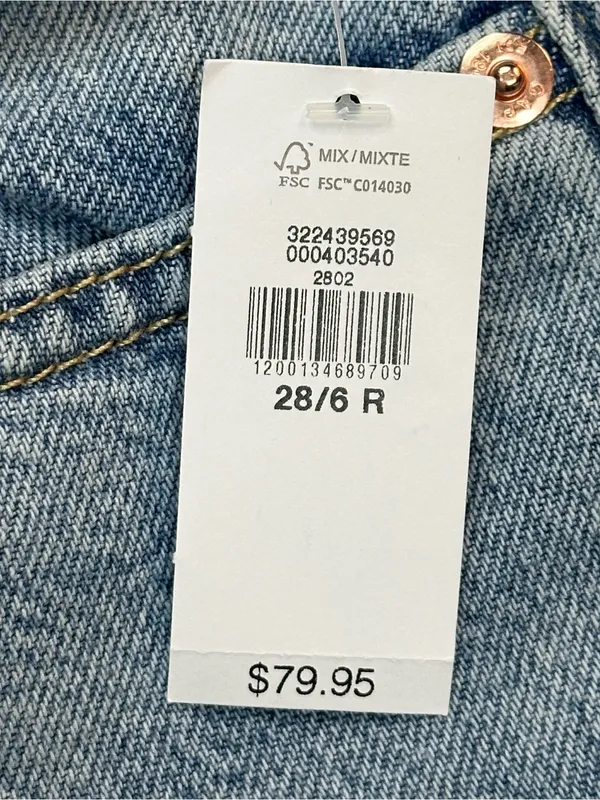 GAP Baggy Mid Rise Jeans Women’s 28/6 Regular Light Wash Wide Leg NWT $79.95 - Image 11