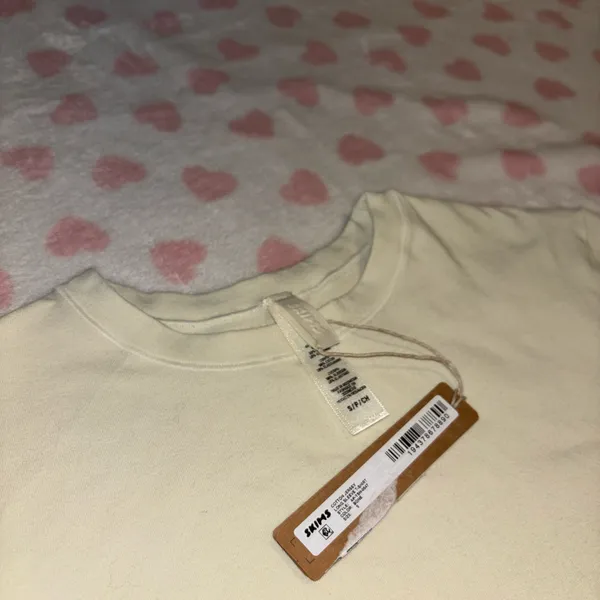 Skims cotton jersey long sleeve top bone size small - Image 2