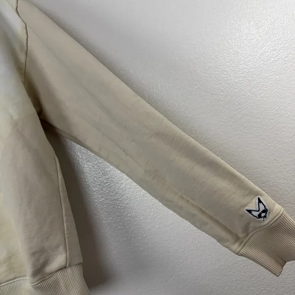 Rauw Alejandro Sweatshirt Womens Medium Tan Cosa Nuestra Graphic Crew Neck *FLAW - Image 5