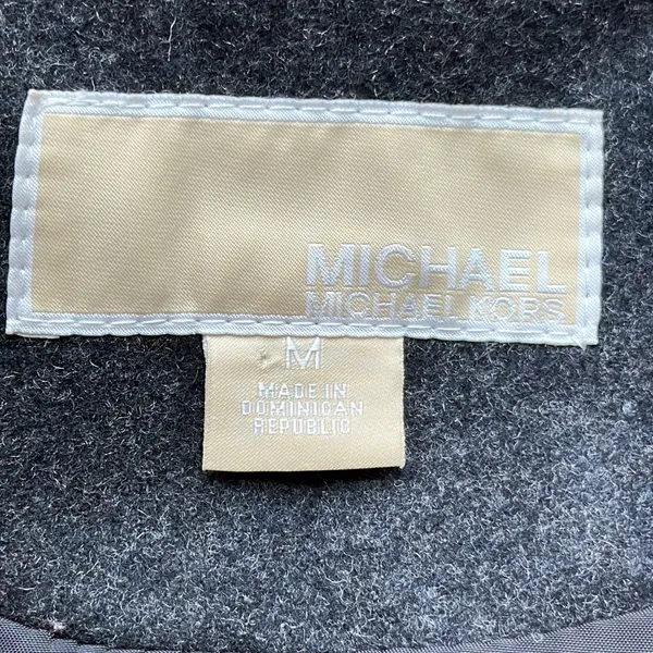 Michael Kors Dark Gray Wool Coat with Gold Hardware size M - Image 2