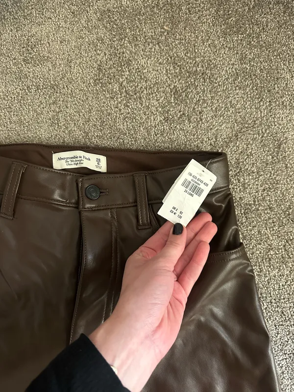 Abercrombie & Fitch 90’s Straight Ultra High Rise Leather Pants - Image 2