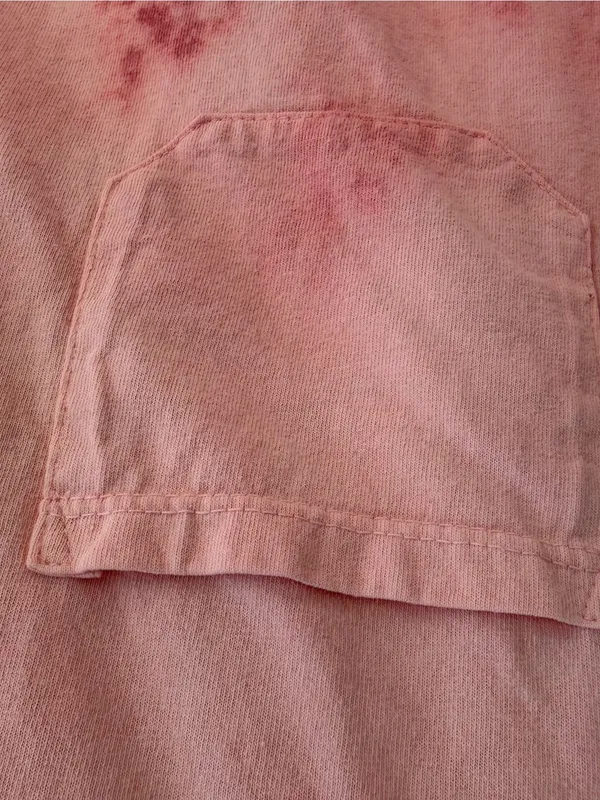 Bleached grunge off the shoulder pocket tee Red Size L - Image 3