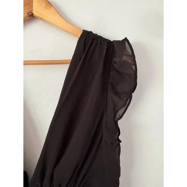NWT Lulus I'm All Yours Black Ruffled Maxi Dress Size Small Wedding Prom Hoco - Image 7