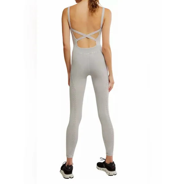 Free People Movement‎ Good Karma Onesie Vintage Ice Gray XS/S Seamless - Image 3