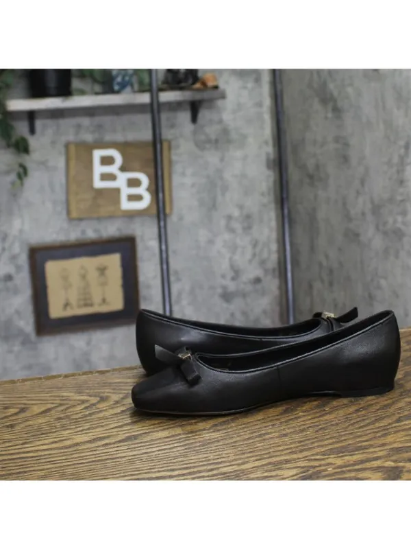Kate Spade New York Womens Deco Bow Smooth Leather Ballet Flats KM817 Black 7B - Image 7