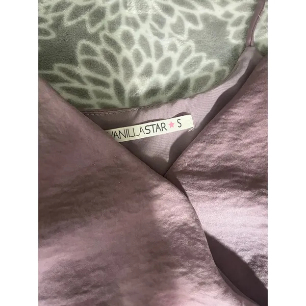 Satin Pink‎ Bodysuit size Small Mauve V-Neck Sexy Elegant Tucked In Pastel Chic - Image 2