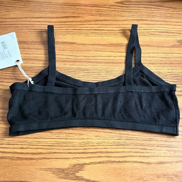 KHAITE Vara Bralette Black 100% Silk Knit Size Large NWT FLAWED** - Image 2