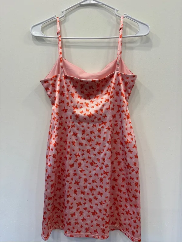 Urban Outfitters Light Pink and Orange Butterfly Print Mini Dress - Image 11