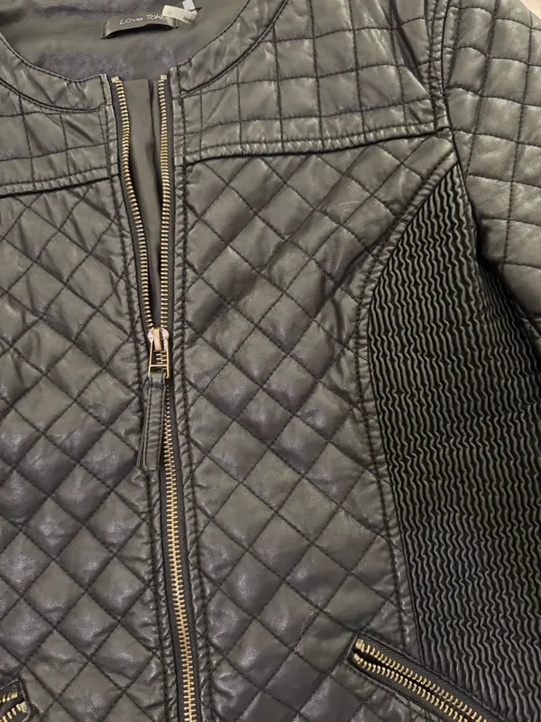 Love Token Faux Leather Moto Jacket - Image 2
