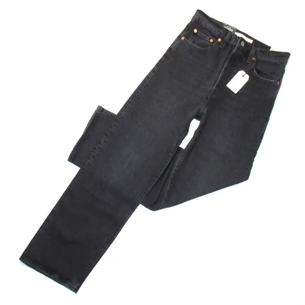 NWT Levi's Ribcage Straight Ankle in Feelin' Cagey Black Super High Rise Jean 28 - Image 4