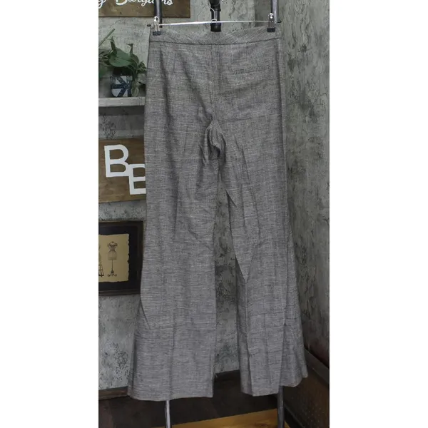 NWT Mango Womens Wool Blend Flared Leg Suit Pants Gray Brown Check EUR 38 (US 5) - Image 4