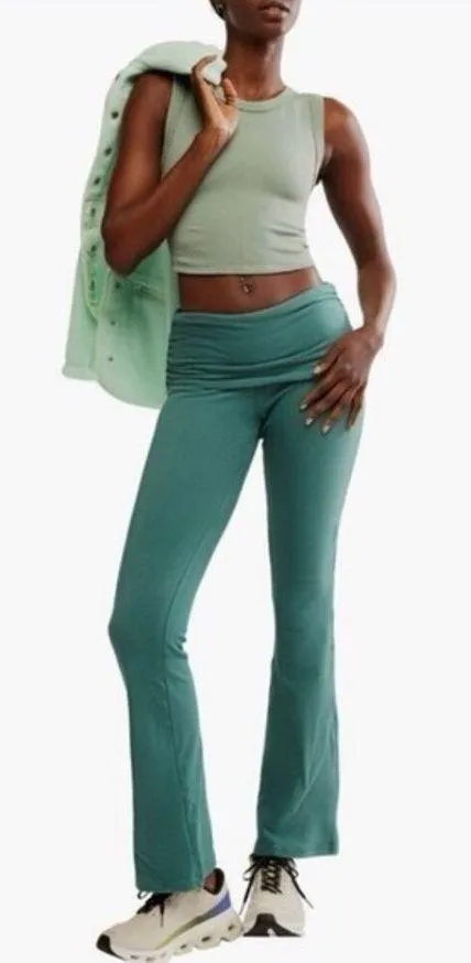 FP movement Teal Fold over High waisted Flare Pants - Image 5