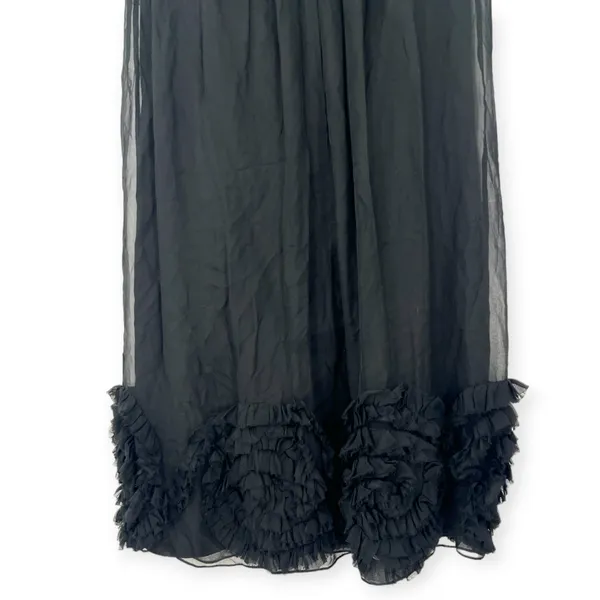 Y2K Rebecca Taylor S 4 Ruffle Applique Sheer Mini Dress Gothic Chic Romantic - Image 3