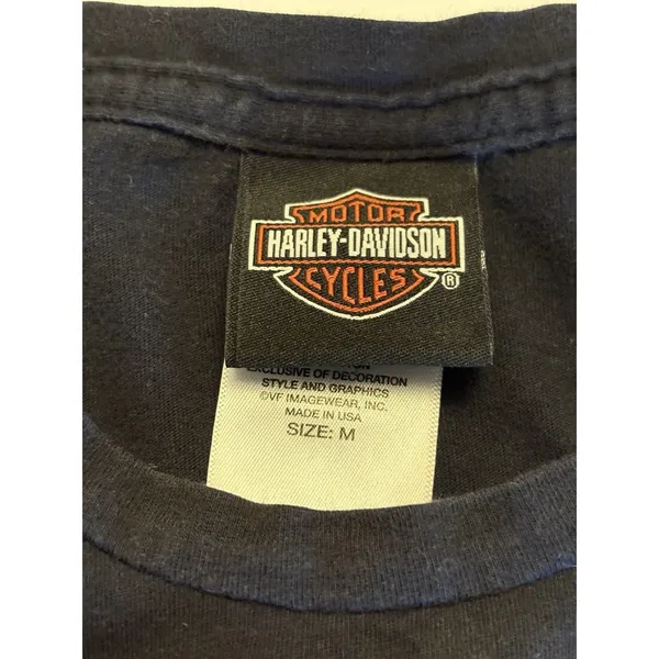 Harley Davidson Skull Graphic T Shirt Womens M Black Biker USA Y2K 2000s Style - Image 5