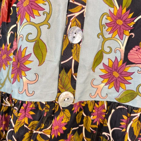 NWOT Farm Rio Floral Swans V-Neck Long Sleeves Mini Dress Size M - Image 5