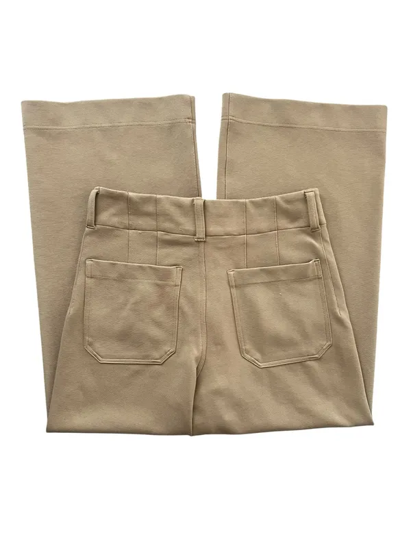 Anthropologie Maeve The Colette Knit Crop Wide-Leg Pants Size 28 True Camel Tan - Image 7