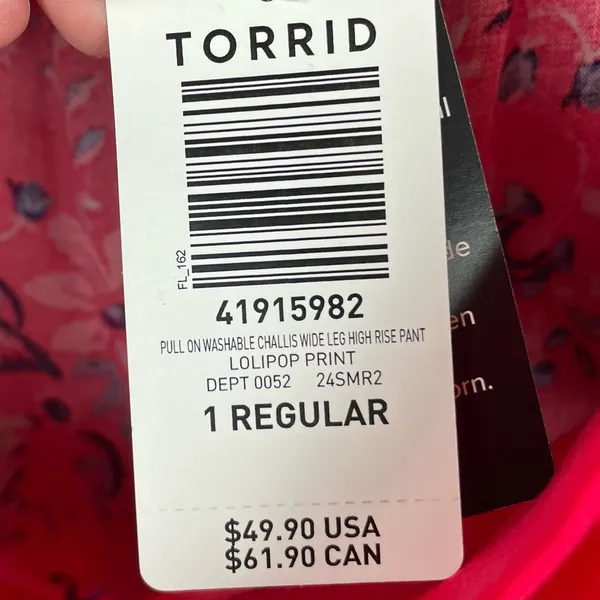 NEW Torrid High-Rise Pull-On Wide-Leg Pant Lollipop Print Size 1 Bohemian Floral - Image 7
