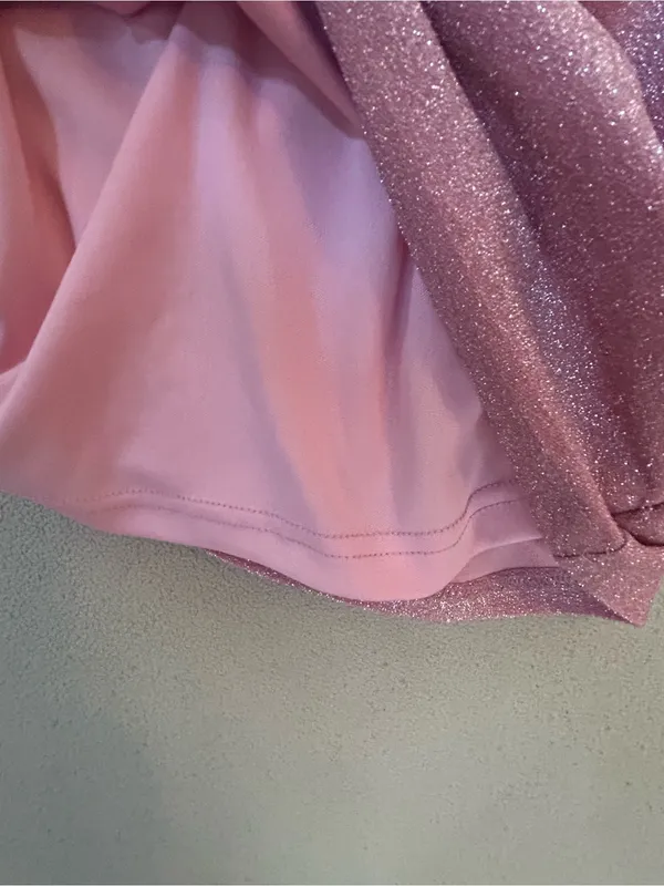 Y2K Sparkle Halter Mini Dress in Pink. Bodycon clubwear. Size Small. - Image 6