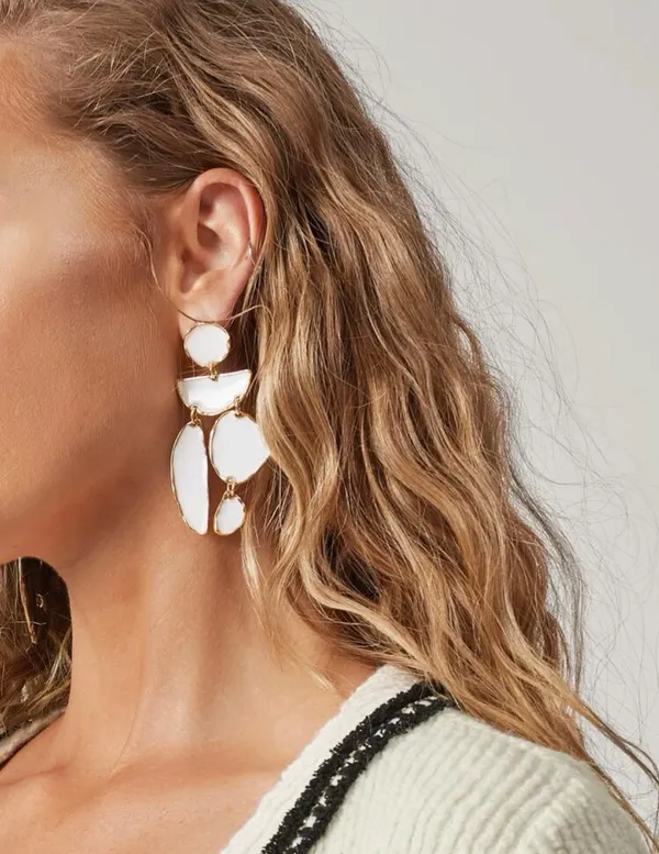 Boutqiue White Earrings - Image 2