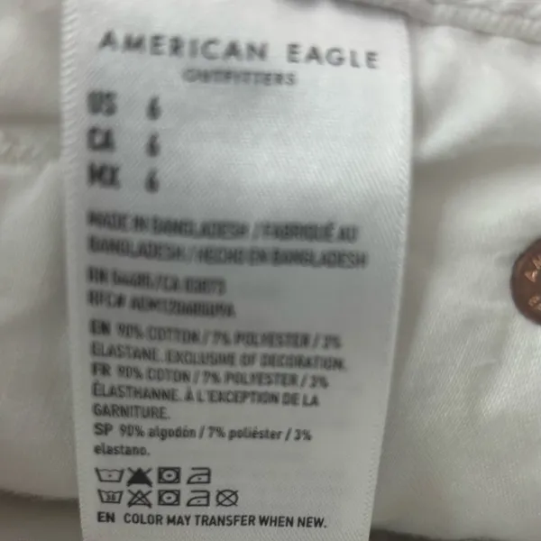 American Eagle Outfitters 6 28 Hi V-Rise Shortie Distressed Denim Shorts White - Image 6