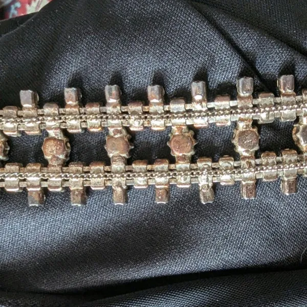 Cache Vintage Y2K Black Backless Formal Dress Rhinestone Halter Gown Prom Hoco - Image 12