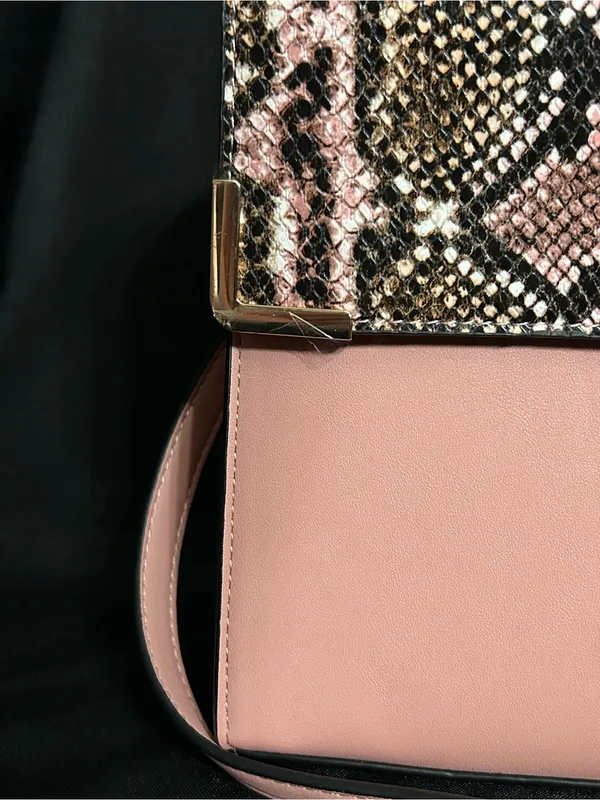 Dune London Pink Snake-Print Top Handle Crossbody Bag Sanitizer Holder NWOT - Image 7