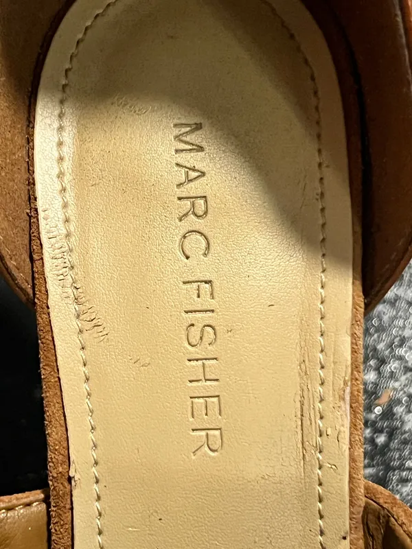 Womens 6.5 Marc Fisher Hadeya Open Toe Cork 4.5" Wedge Sandal - Image 11