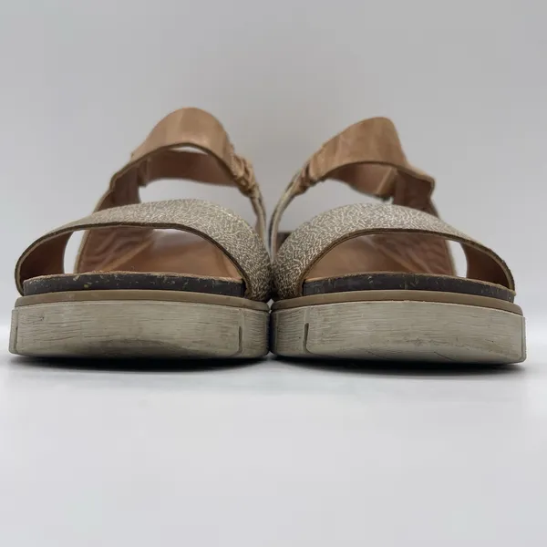 Diba True Womens 8 Sandals Bye Golly Wedge‎ Cheetah Cow Fur Leather Brown Gold - Image 9