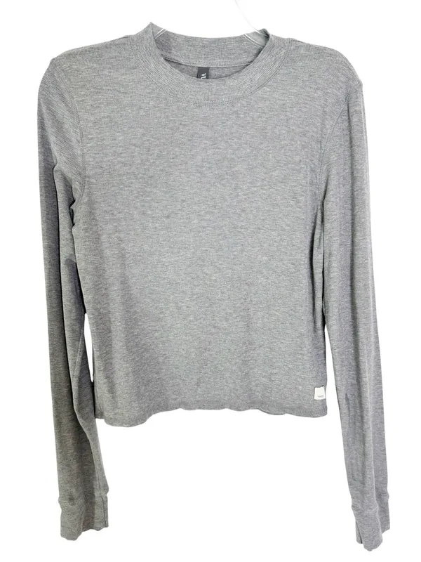 NEW Vuori Women’s Long Sleeve Ribbed Mudra Fitted Tee Top Gray Size XL - Image 4