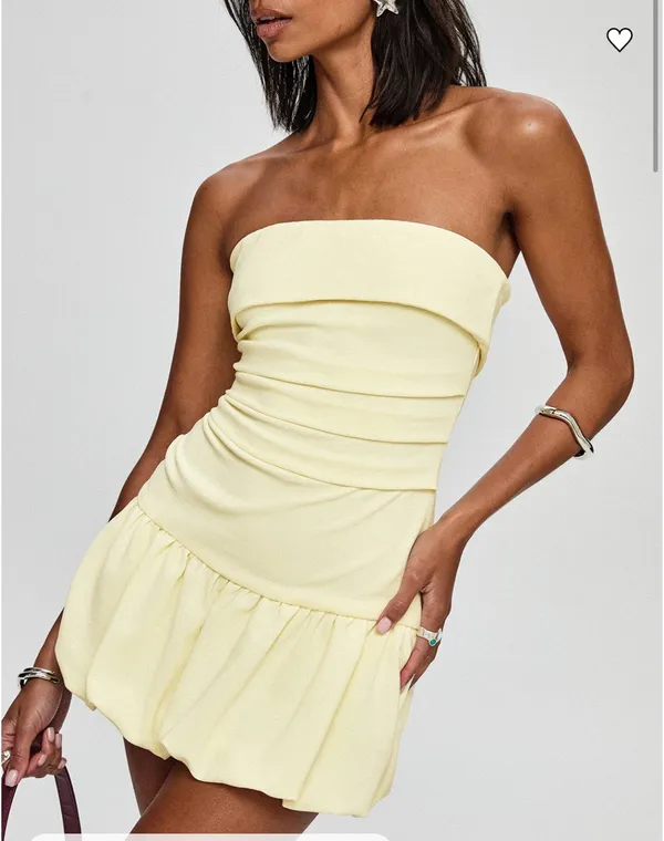 Princess Polly Mousse Mini Dress Lemon - Image 2