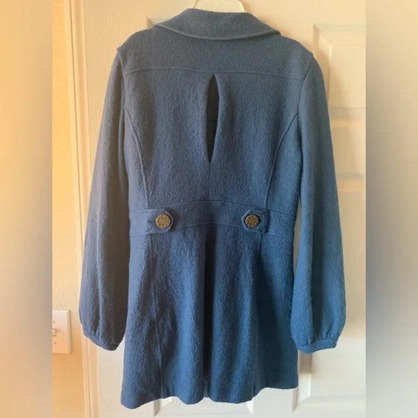 Cabi Dark Teal Merino Wool Blend Pea Coat - Image 2