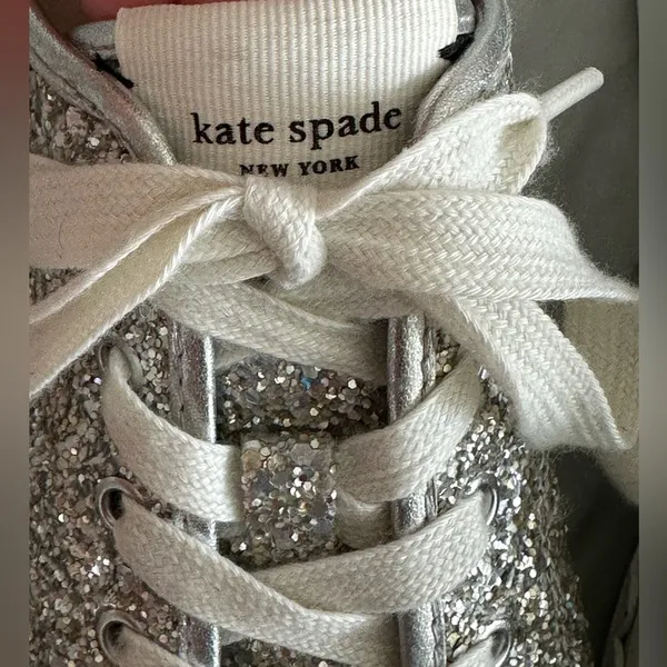 Kate Spade Vale Sneaker in Silver Glitter Sparkle - Image 5