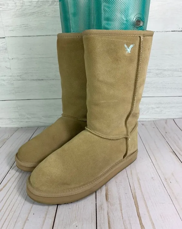 American Eagle Outfitters AE Suede Faux Fur Lined Boots Tan Size 6 US / 36 EUR * - Image 3
