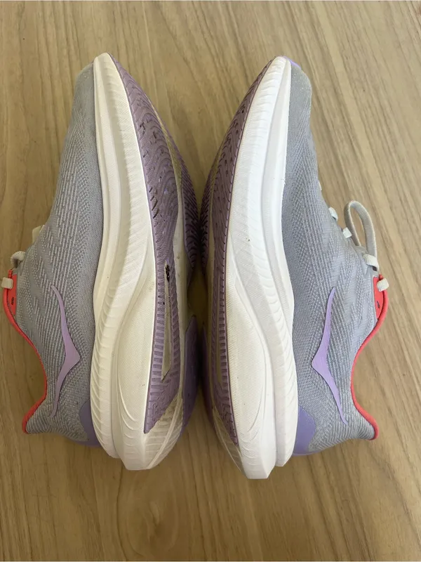 Hoka Women's Light Gray Running Shoes with Coral & Lavender Accents - Image 6