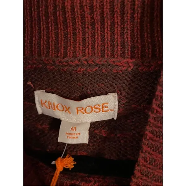 Knox rose nwt pointelle mock neck burgundy sweater m - Image 6