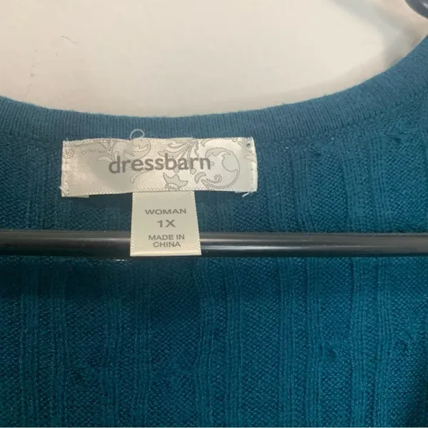 Dressbarn Blue Ribbed Sweaterdress Women's 1X - Image 9
