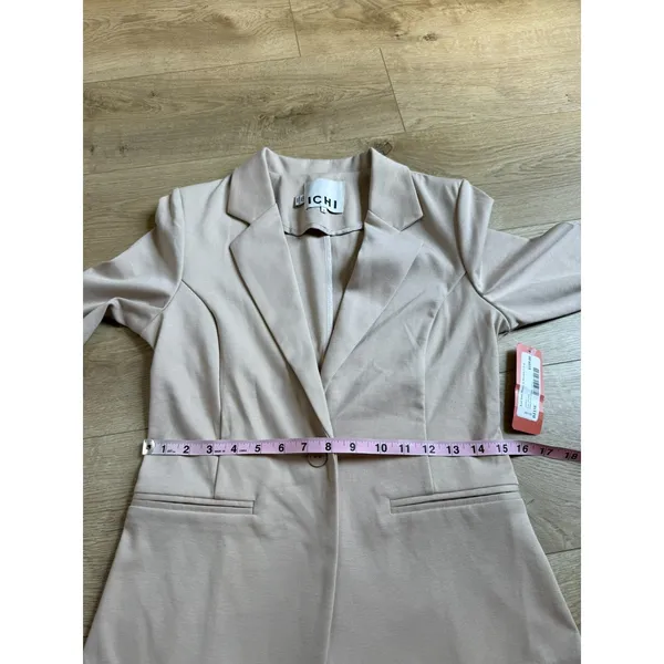 NWT ICHI Kate Knit Blazer doeskin‎ single button stretch beige $109 size S 2 - Image 8