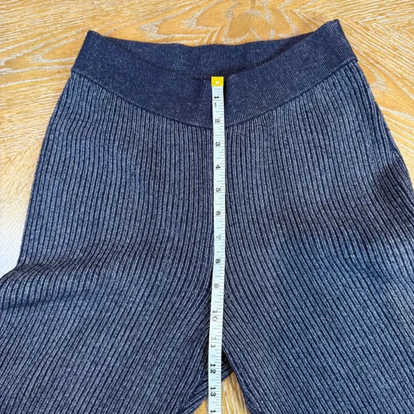 Anthropologie Pilcro‎ Sweater Knit Pants Flared Pull On Indigo Blue Size Small - Image 9