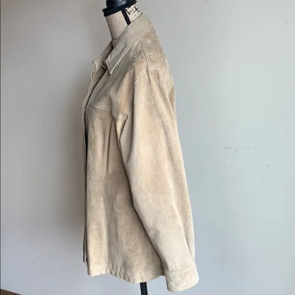 Vintage Live A Little Leather Button Down Jacket Top Size Large - Image 7