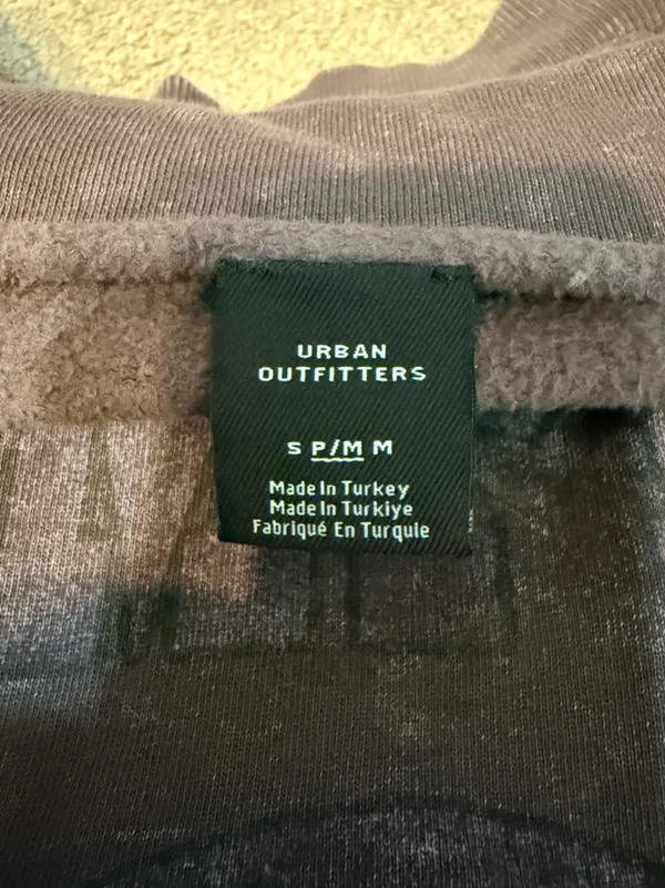 Urban Outfitters Purple Acid Wash Champion Off The Shoulder Sweatshirt Size S/M - Image 5