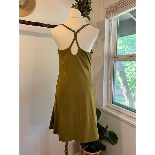 Olive Green Knee Length Built in Short Bra Tank Athletic Dress Size Large - Image 5