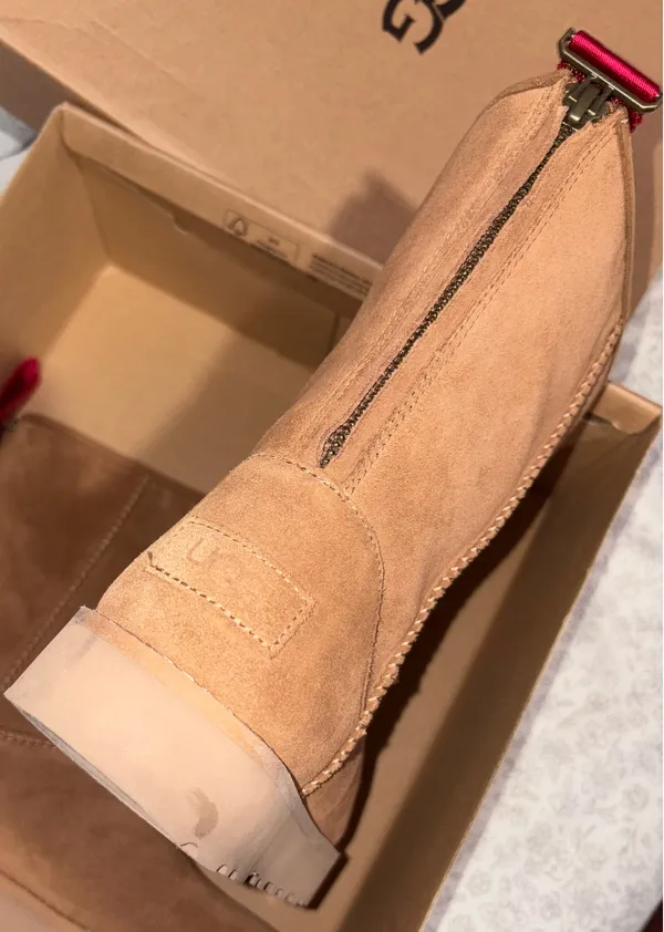 UGG Australia 1122672 Classic Short Logo Suede Zip Boots Shoes US 7 - Image 2